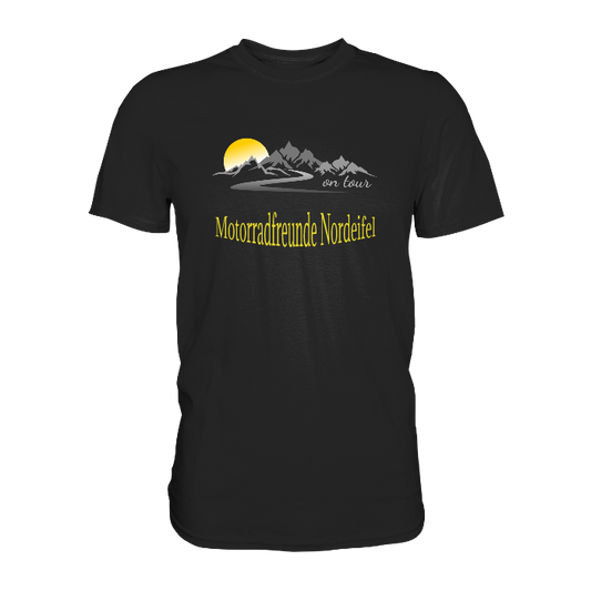 Personalisierbares Bikershirt mit Landschaft und Spruch "On-Tour" - Premium Shirt