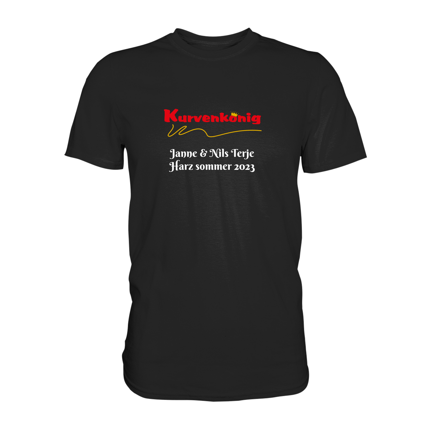 Personalisierbares Bikershirt mit Kurvenkönig Logo - Premium Shirt