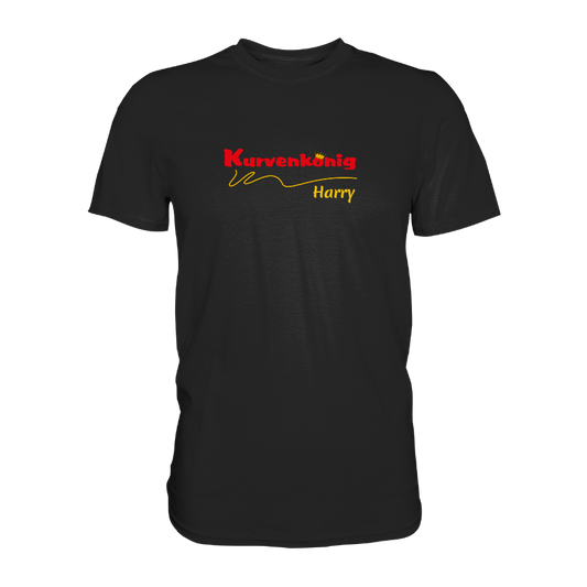 Personalisierbares Bikershirt mit Kurvenkönig Logo - Premium Shirt