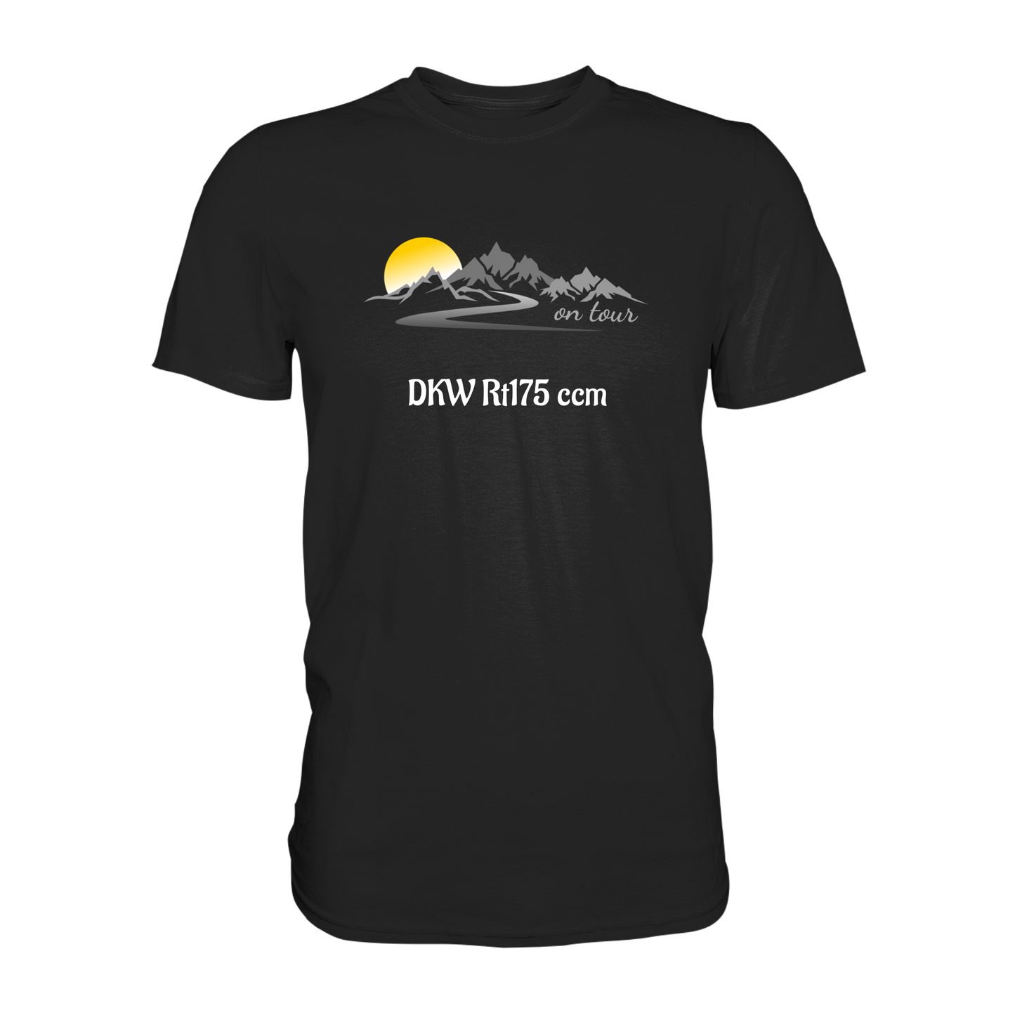 Personalisierbares Bikershirt mit Landschaft und Spruch "On-Tour" - Premium Shirt