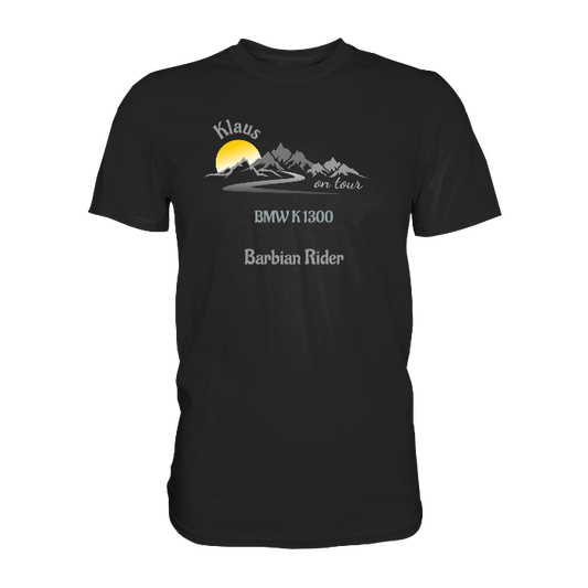 Personalisierbares Bikershirt mit Landschaft und Spruch "On-Tour" - Premium Shirt