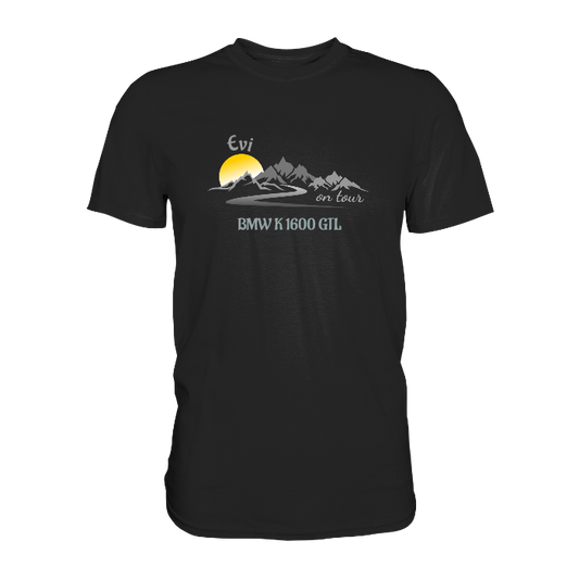 Personalisierbares Bikershirt mit Landschaft und Spruch "On-Tour" - Premium Shirt