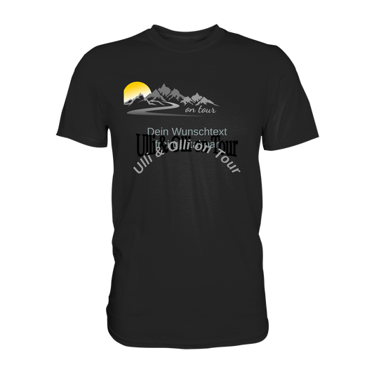 Personalisierbares Bikershirt mit Landschaft und Spruch "On-Tour" - Premium Shirt