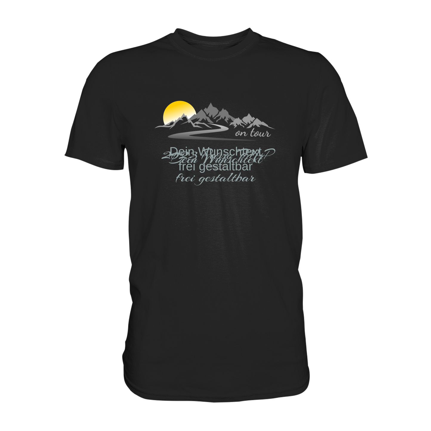 Personalisierbares Bikershirt mit Landschaft und Spruch "On-Tour" - Premium Shirt