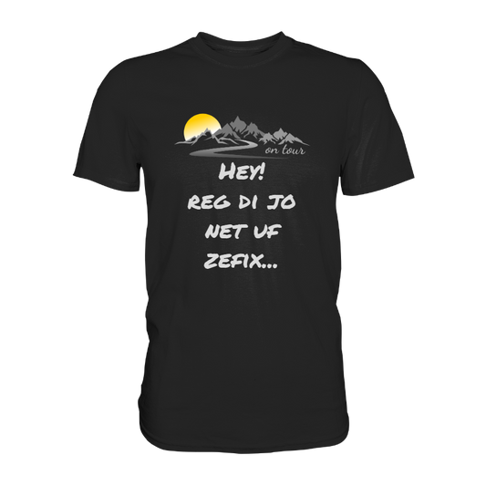 Personalisierbares Bikershirt mit Landschaft und Spruch "On-Tour" - Premium Shirt