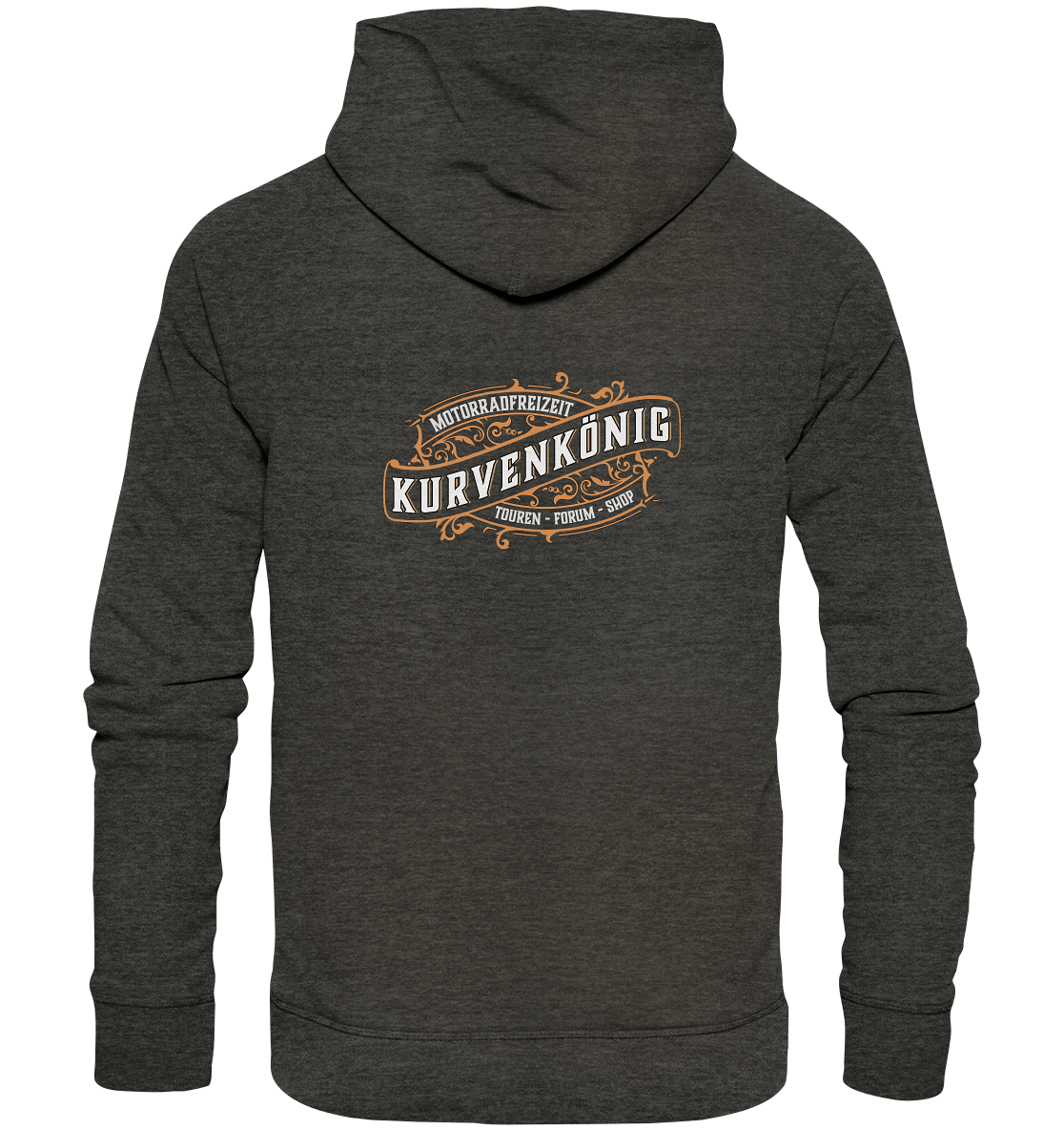 Kurvenkönig-Motorradfreizeit Hinten plakativ - Organic Basic Hoodie - mehrere Farben