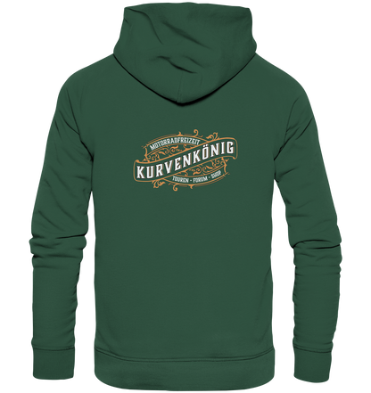 Kurvenkönig-Motorradfreizeit Hinten plakativ - Organic Basic Hoodie - mehrere Farben