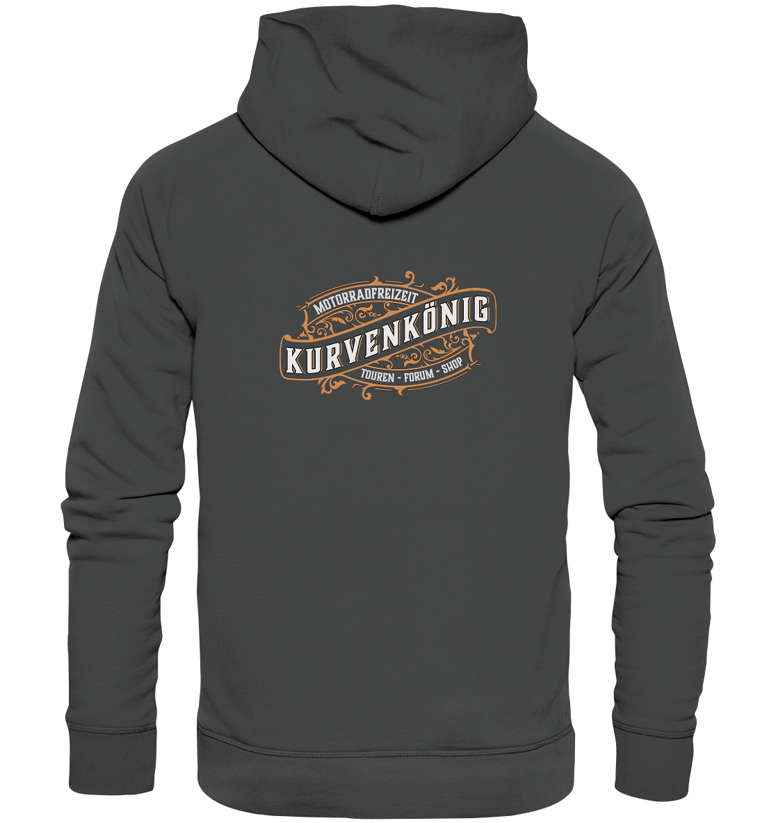 Kurvenkönig-Motorradfreizeit Hinten plakativ - Organic Basic Hoodie - mehrere Farben