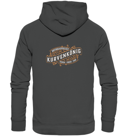 Kurvenkönig-Motorradfreizeit Hinten plakativ - Organic Basic Hoodie - mehrere Farben