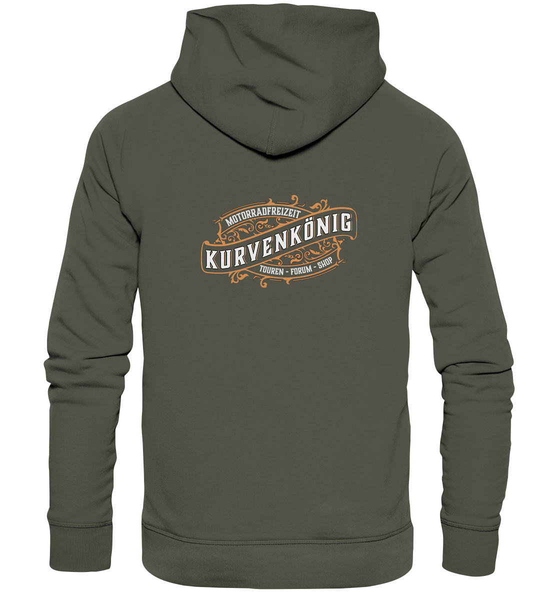 Kurvenkönig-Motorradfreizeit Hinten plakativ - Organic Basic Hoodie - mehrere Farben