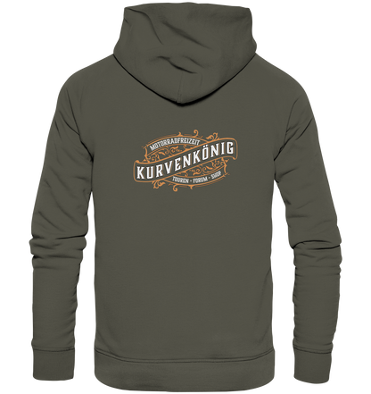 Kurvenkönig-Motorradfreizeit Hinten plakativ - Organic Basic Hoodie - mehrere Farben
