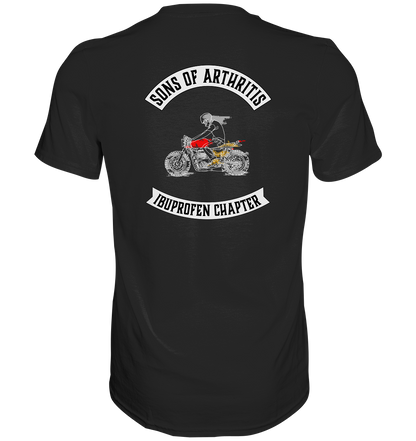 Sons of Arthritis - Ibuprofen Chapter Premium unisex shirt. Motiv Rückseite.