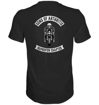 Sons of Arthritis - Ibuprofen Chapter Premium unisex shirt. Motiv Rückseite.