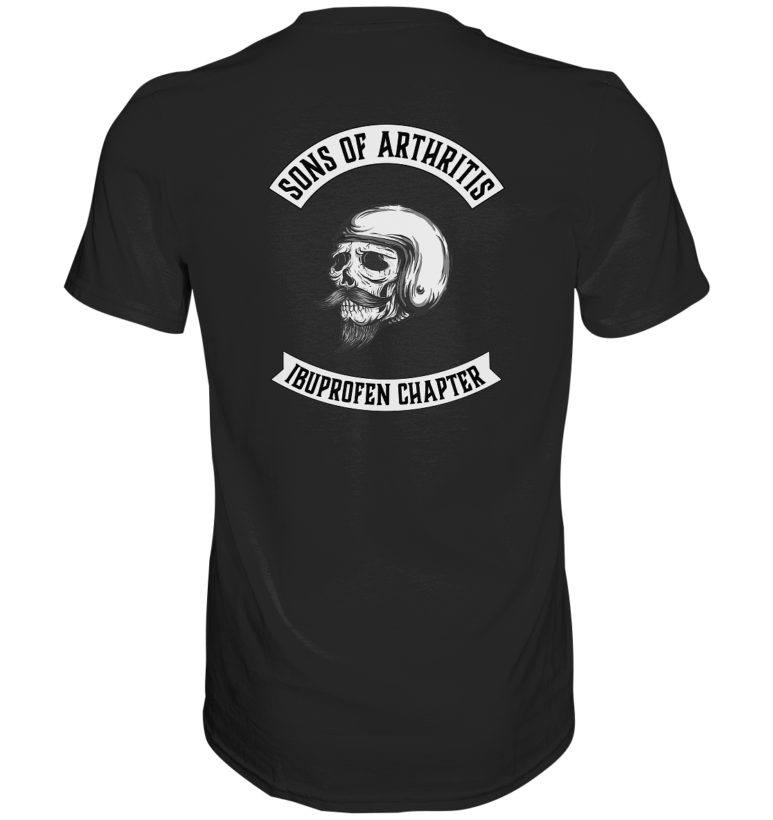 Sons of Arthritis - Ibuprofen Chapter Premium unisex shirt. Motiv Rückseite.
