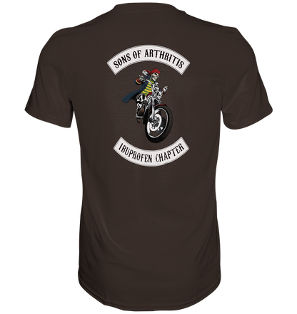Sons of Arthritis - Ibuprofen Chapter - Premium unisex Shirt. Motiv Rückseite.