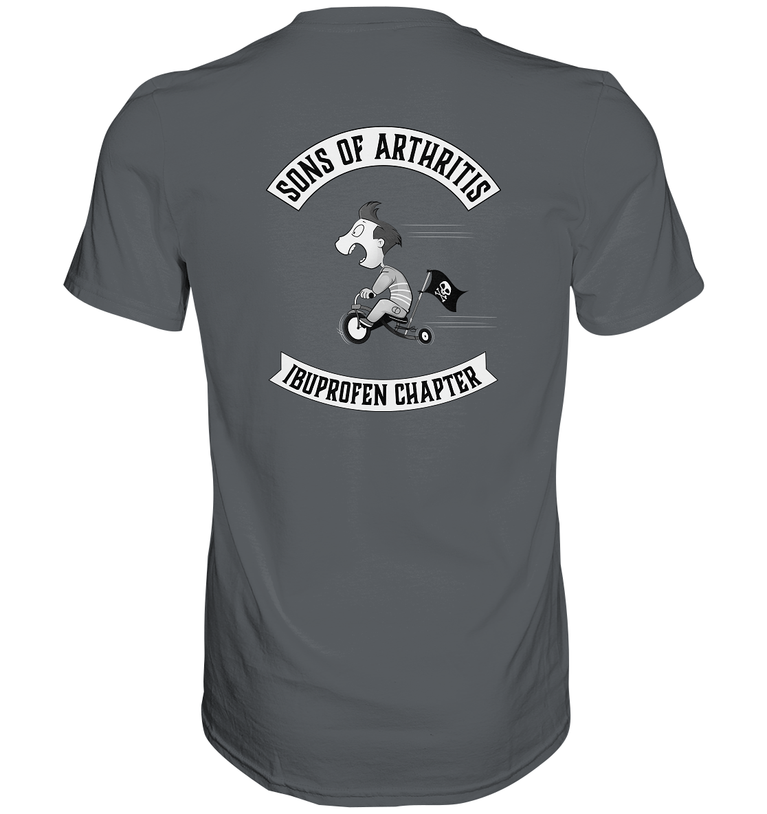 Sons of Arthritis - Ibuprofen Chapter Premium unisex shirt. Motiv Rückseite.