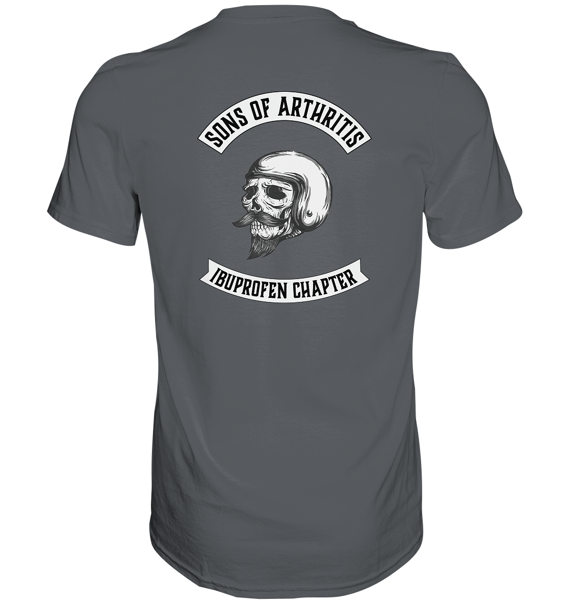 Sons of Arthritis - Ibuprofen Chapter Premium unisex shirt. Motiv Rückseite.
