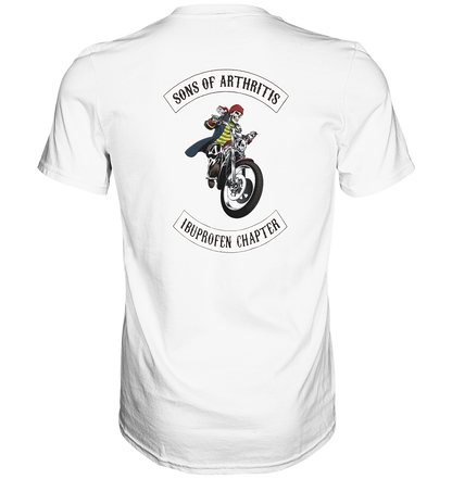 Sons of Arthritis - Ibuprofen Chapter - Premium unisex Shirt. Motiv Rückseite.