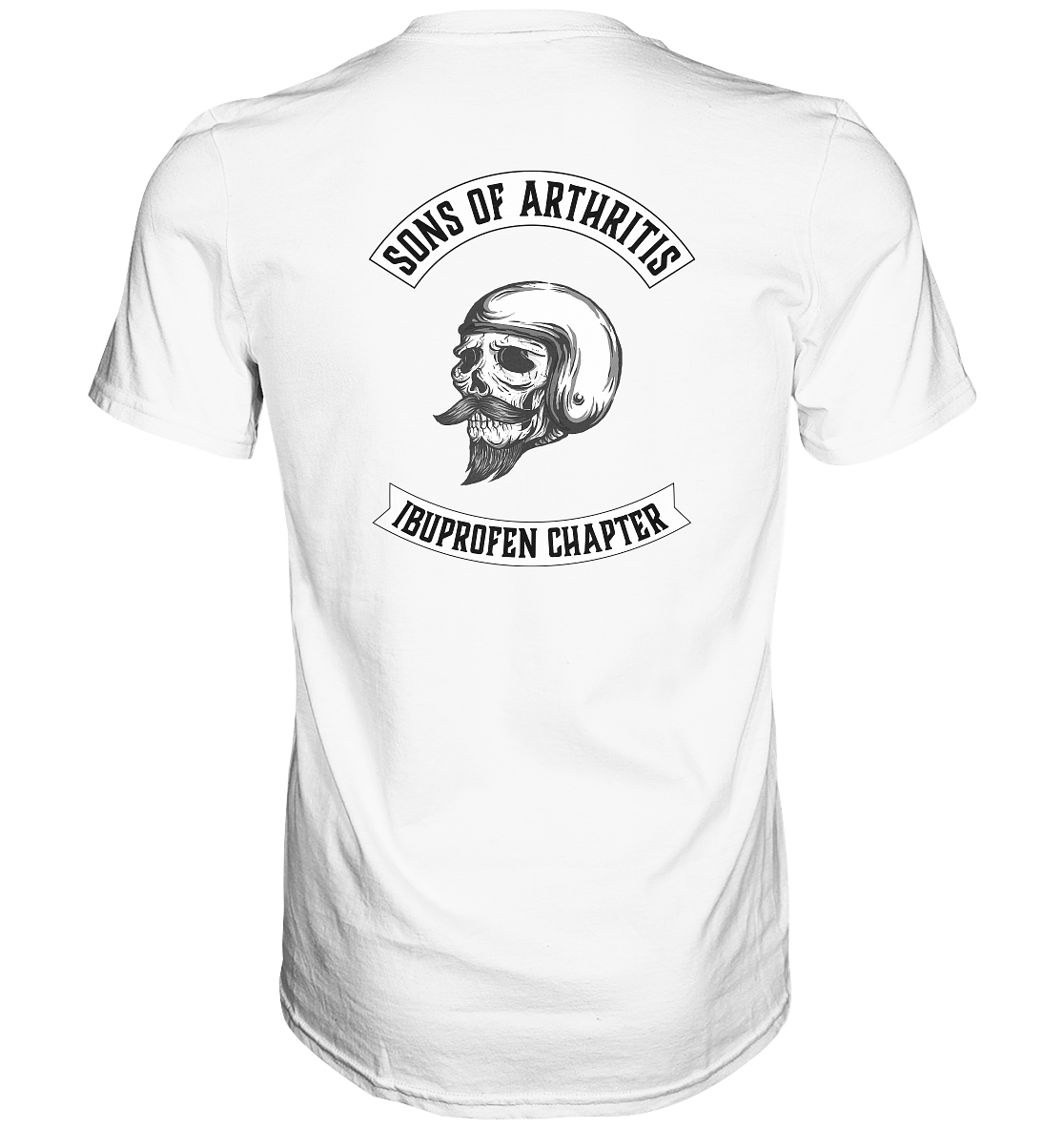 Sons of Arthritis - Ibuprofen Chapter Premium unisex shirt. Motiv Rückseite.