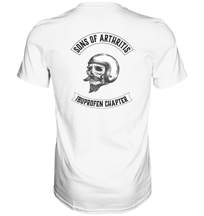 Sons of Arthritis - Ibuprofen Chapter Premium unisex shirt. Motiv Rückseite.