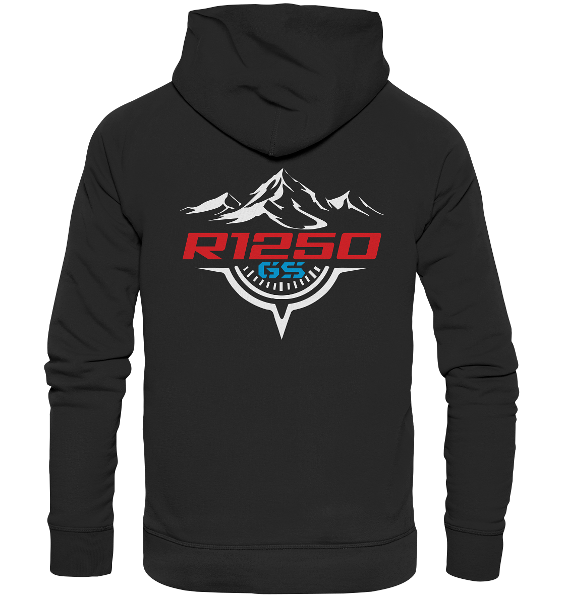 Motiv (hinten) R1250GS Berge und Kompass - Premium Unisex Hoodie