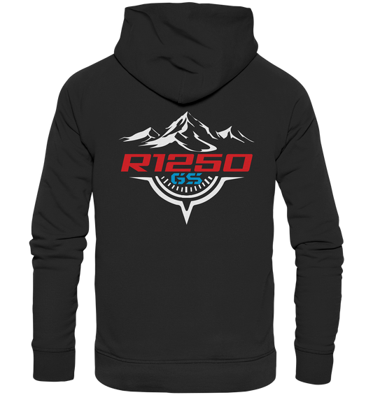 Motiv (hinten) R1250GS Berge und Kompass - Premium Unisex Hoodie