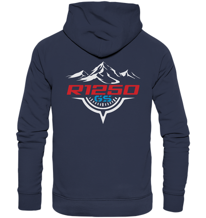 Motiv (hinten) R1250GS Berge und Kompass - Premium Unisex Hoodie