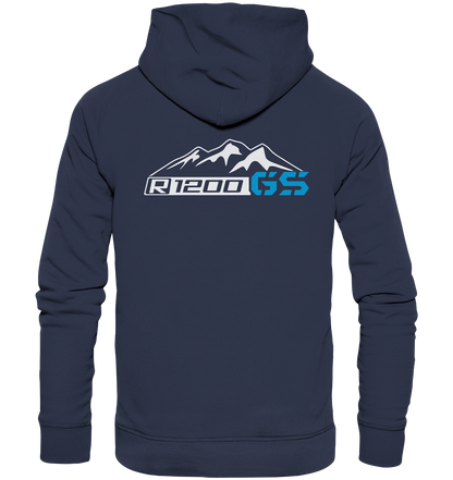 Motiv (hinten) R1200GS Berge und Schriftzug - Premium Unisex Hoodie