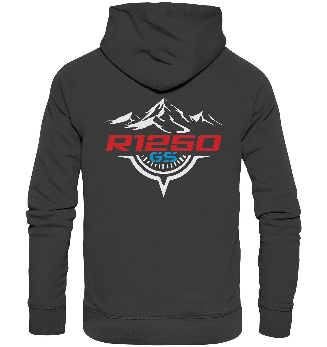 Motiv (hinten) R1250GS Berge und Kompass - Premium Unisex Hoodie