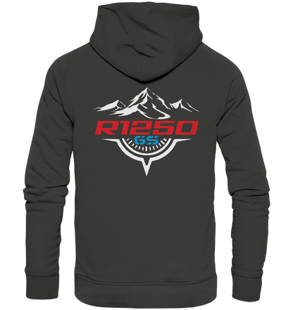 Motiv (hinten) R1250GS Berge und Kompass - Premium Unisex Hoodie