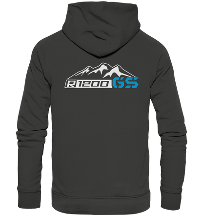 Motiv (hinten) R1200GS Berge und Schriftzug - Premium Unisex Hoodie