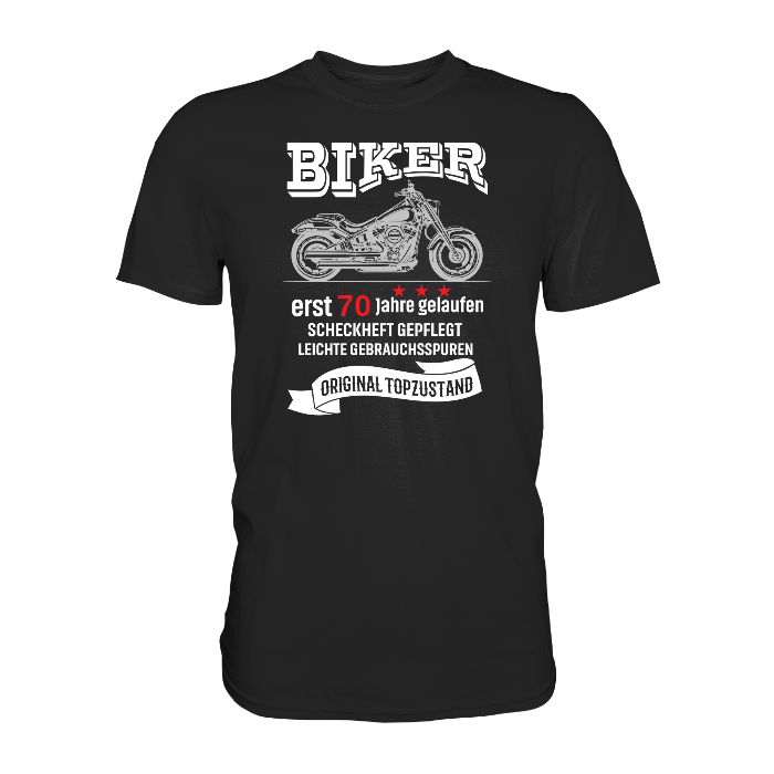 Personalisierbar - Biker erst "XX" Jahre gelaufen - Premium unisex Shirt