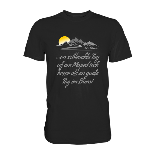 Personalisierbares Bikershirt mit Landschaft und Spruch "On-Tour" - Premium Shirt
