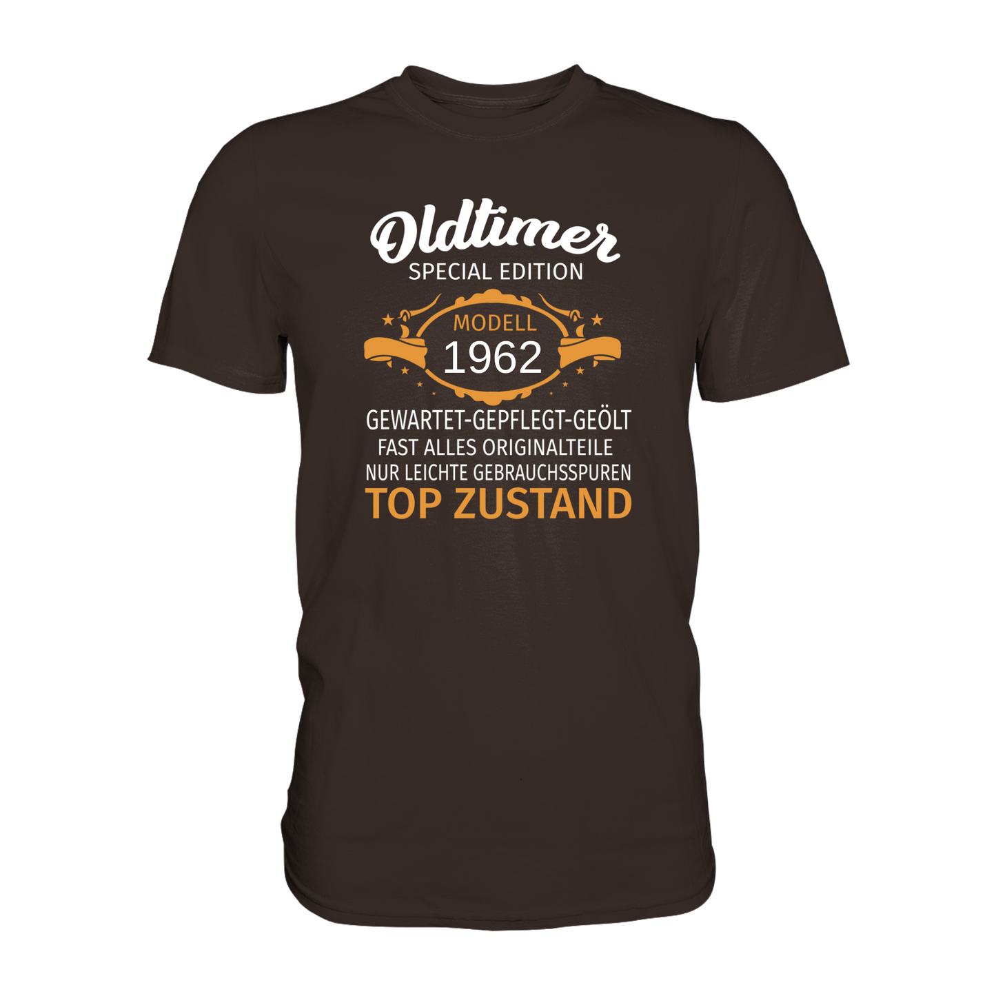 Personalisierbar - Oldtimer, gewartet, gepflegt, geölt - Premium unisex Shirt