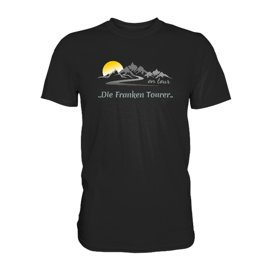 Personalisierbares Bikershirt mit Landschaft und Spruch "On-Tour" - Premium Shirt