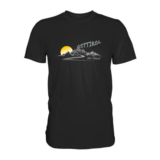 Personalisierbares Bikershirt mit Landschaft und Spruch "On-Tour" - Premium Shirt