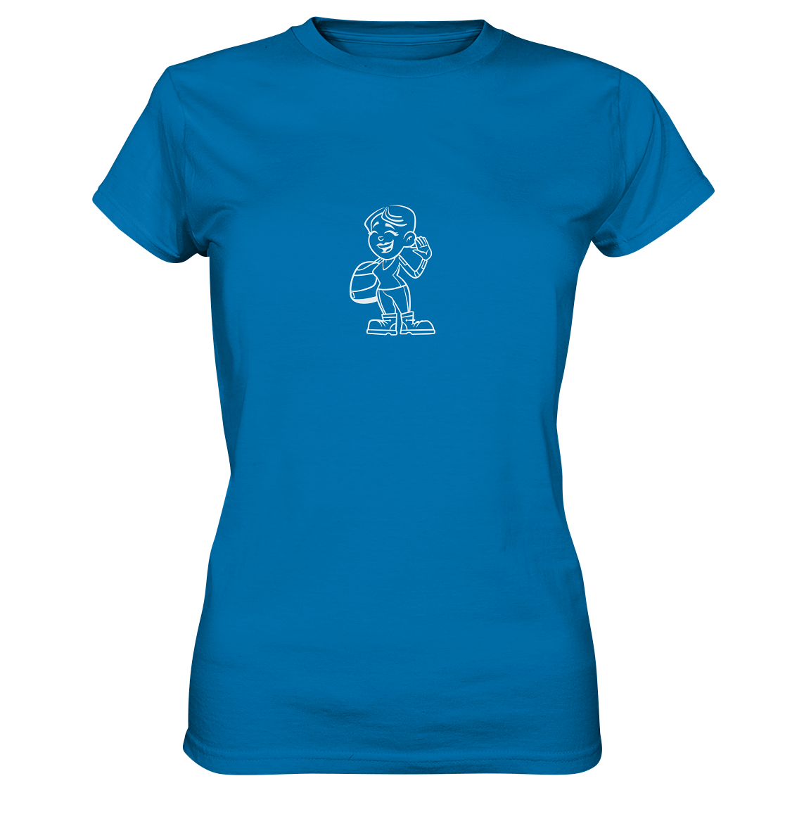 Motiv: Motorradfahrerin Cartoon (weiß) - Ladies premium Shirt - verschiedene Farben