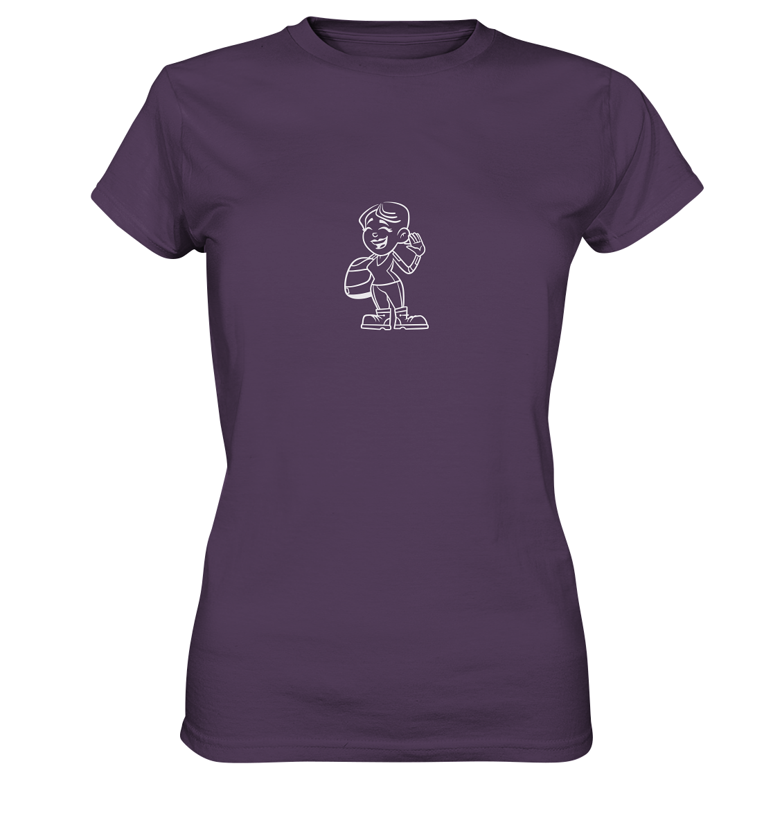 Motiv: Motorradfahrerin Cartoon (weiß) - Ladies premium Shirt - verschiedene Farben
