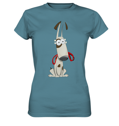 Hund mit Leine Cartoon - Ladies Premium Shirt - mehrere Farben