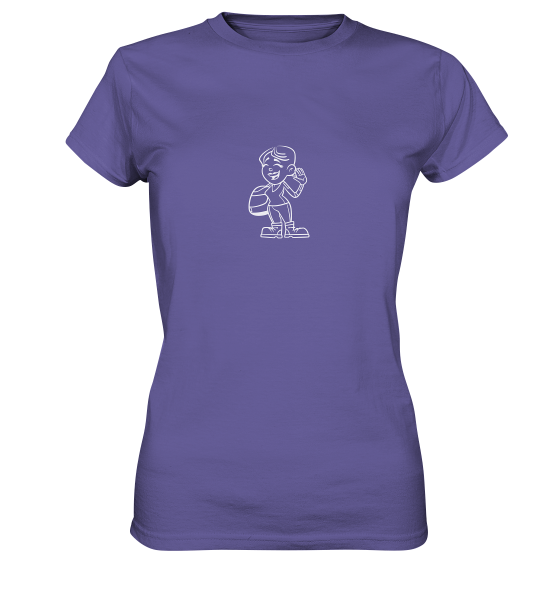 Motiv: Motorradfahrerin Cartoon (weiß) - Ladies premium Shirt - verschiedene Farben
