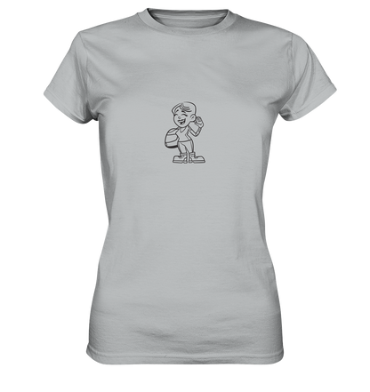 Motiv: Motorradfahrerin Cartoon (schwarz) - Ladies premium Shirt - verschiedene Farben