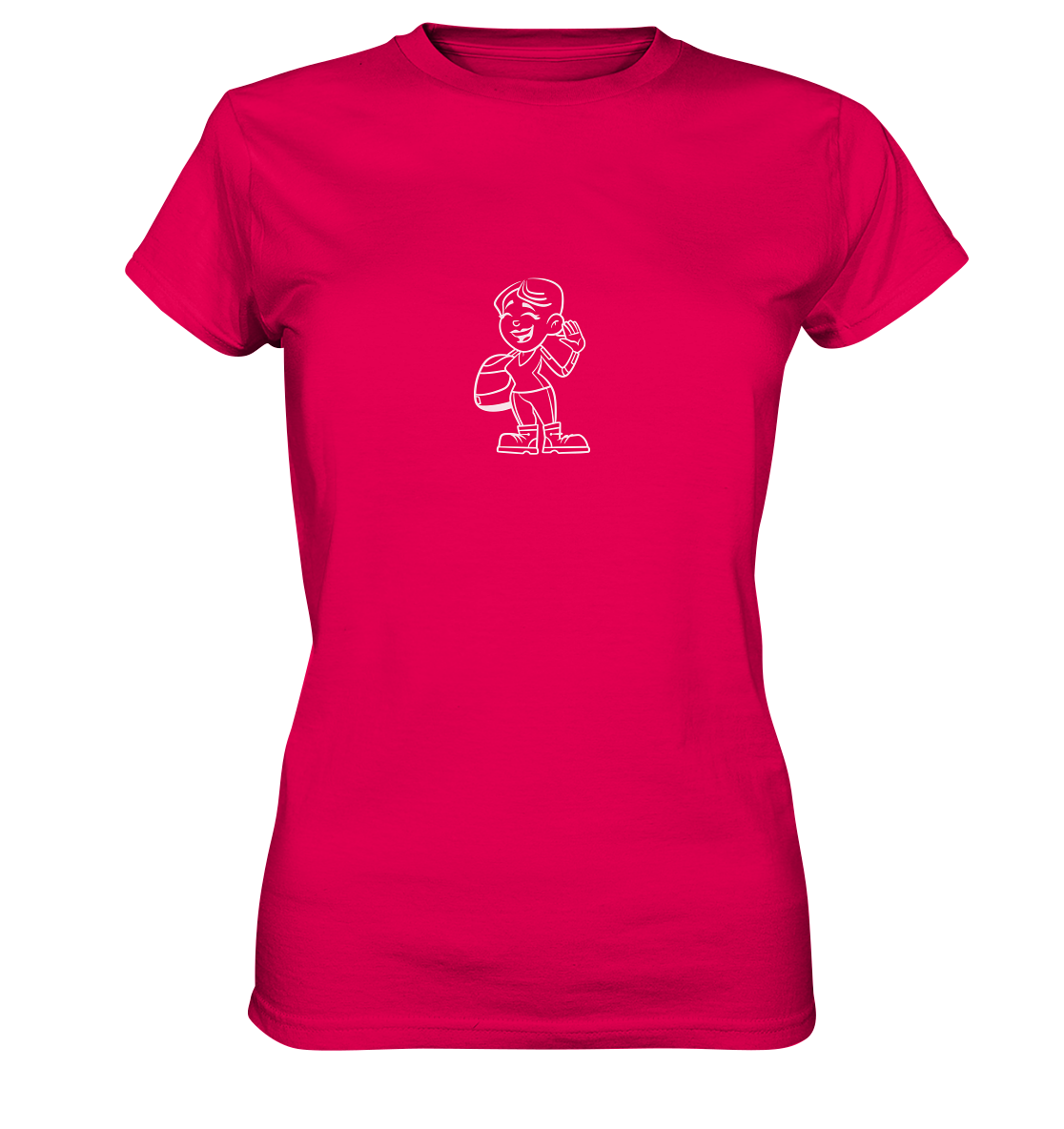 Motiv: Motorradfahrerin Cartoon (weiß) - Ladies premium Shirt - verschiedene Farben