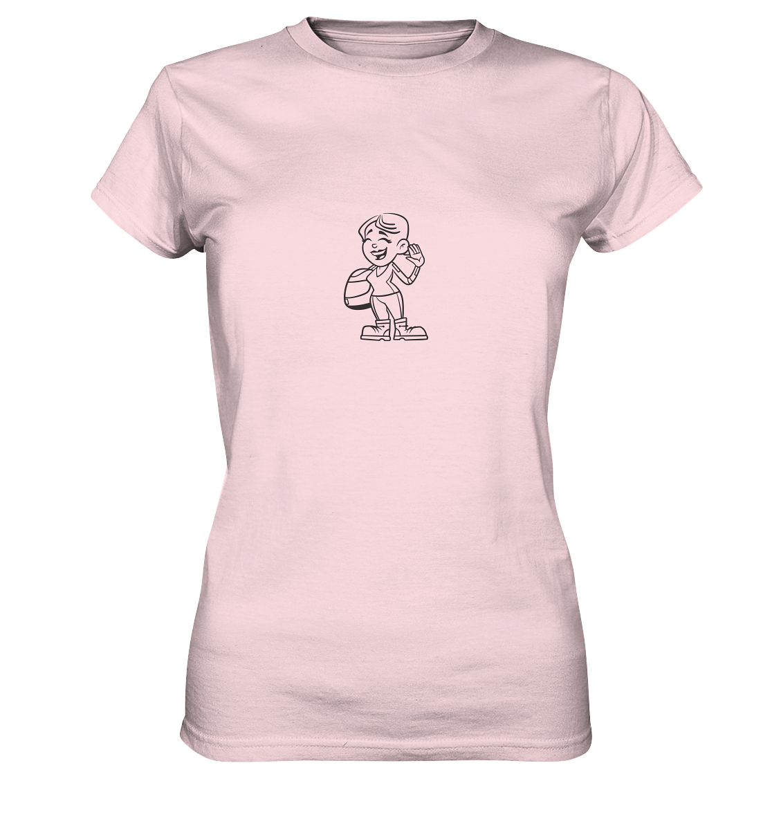 Motiv: Motorradfahrerin Cartoon (schwarz) - Ladies premium Shirt - verschiedene Farben