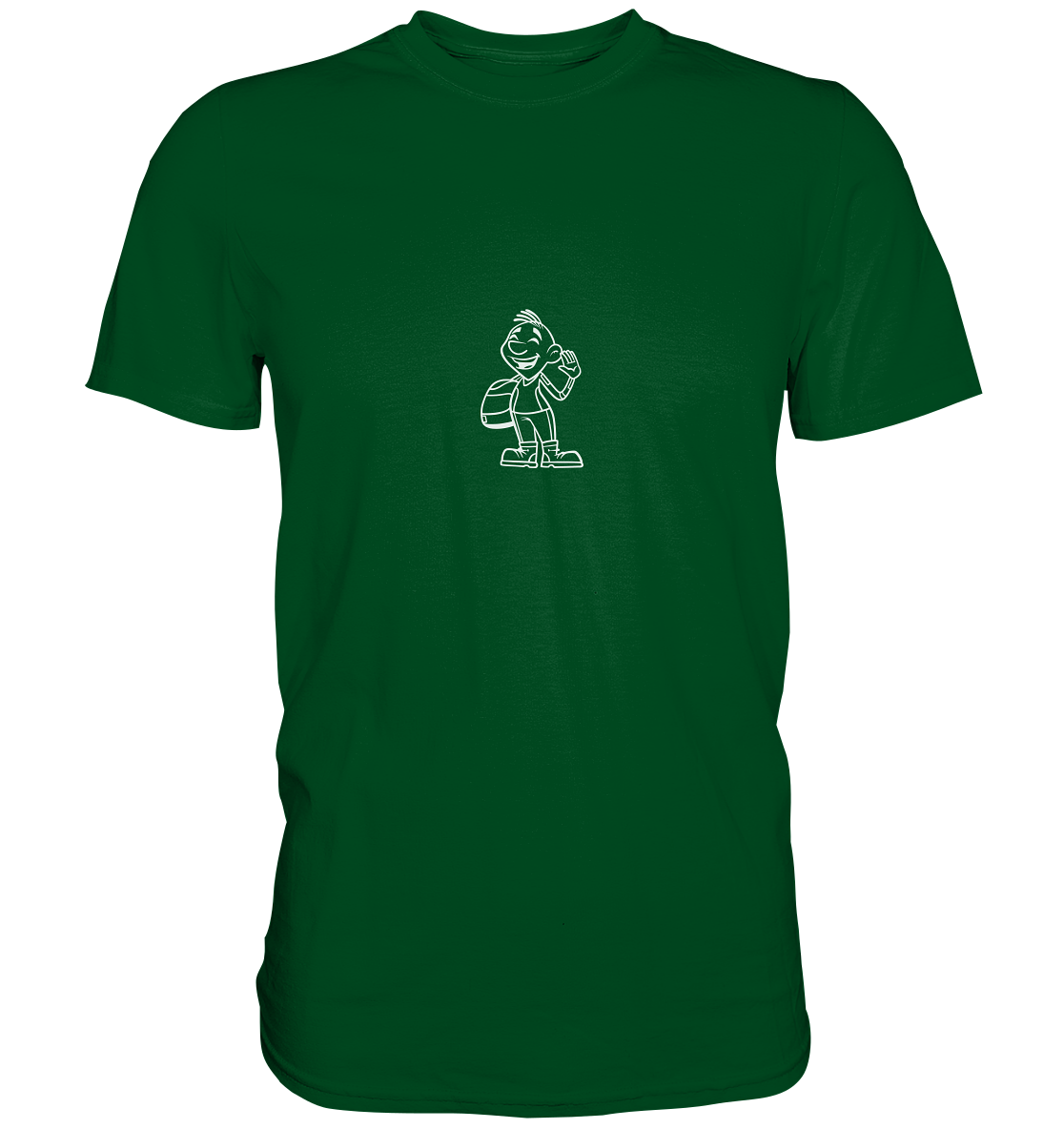 Motorradfahrer Cartoon Biky (weiß) - Premium Unisex Shirt - mehrere Farben