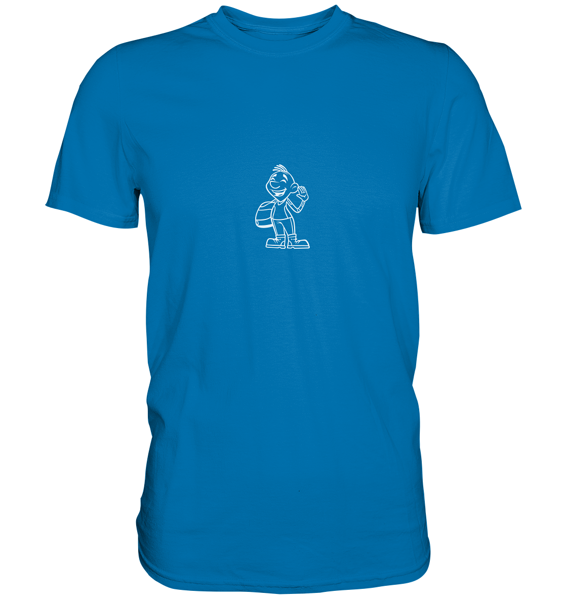 Motorradfahrer Cartoon Biky (weiß) - Premium Unisex Shirt - mehrere Farben