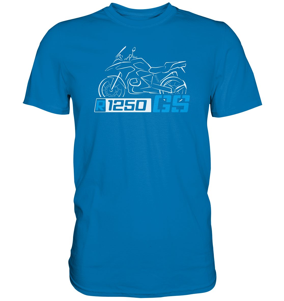 R1250GS mit Motorrad und Schriftzug - Premium unisex Shirt