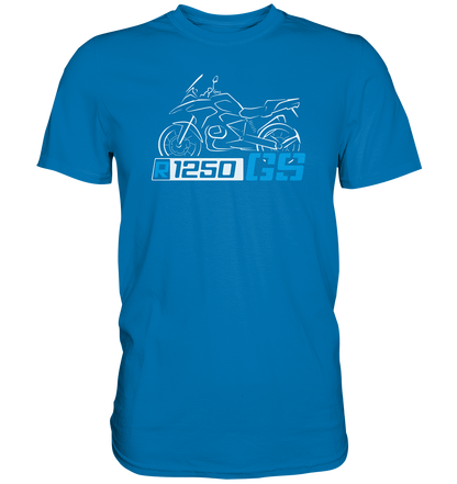 R1250GS mit Motorrad und Schriftzug - Premium unisex Shirt