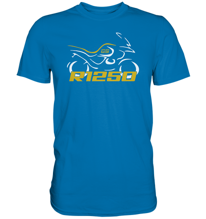 R1250GS stilisiertes Bike mit Schriftzug - Premium unisex Shirt