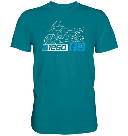 R1250GS mit Motorrad und Schriftzug - Premium unisex Shirt