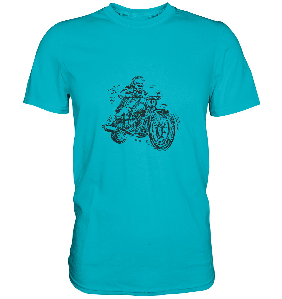 Stylischer Biker - Premium Unisex Shirt - mehrere Farben